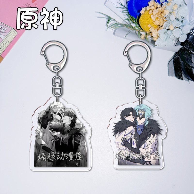 Women'S Anime Accessories - 2 peças de chaveiros Genshin Impact
