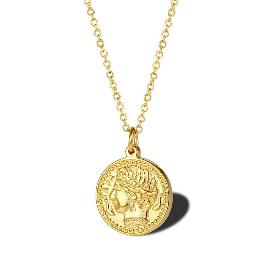 Feminino delicado banhado a ou - Coin Necklace Delicate avaliação e preço