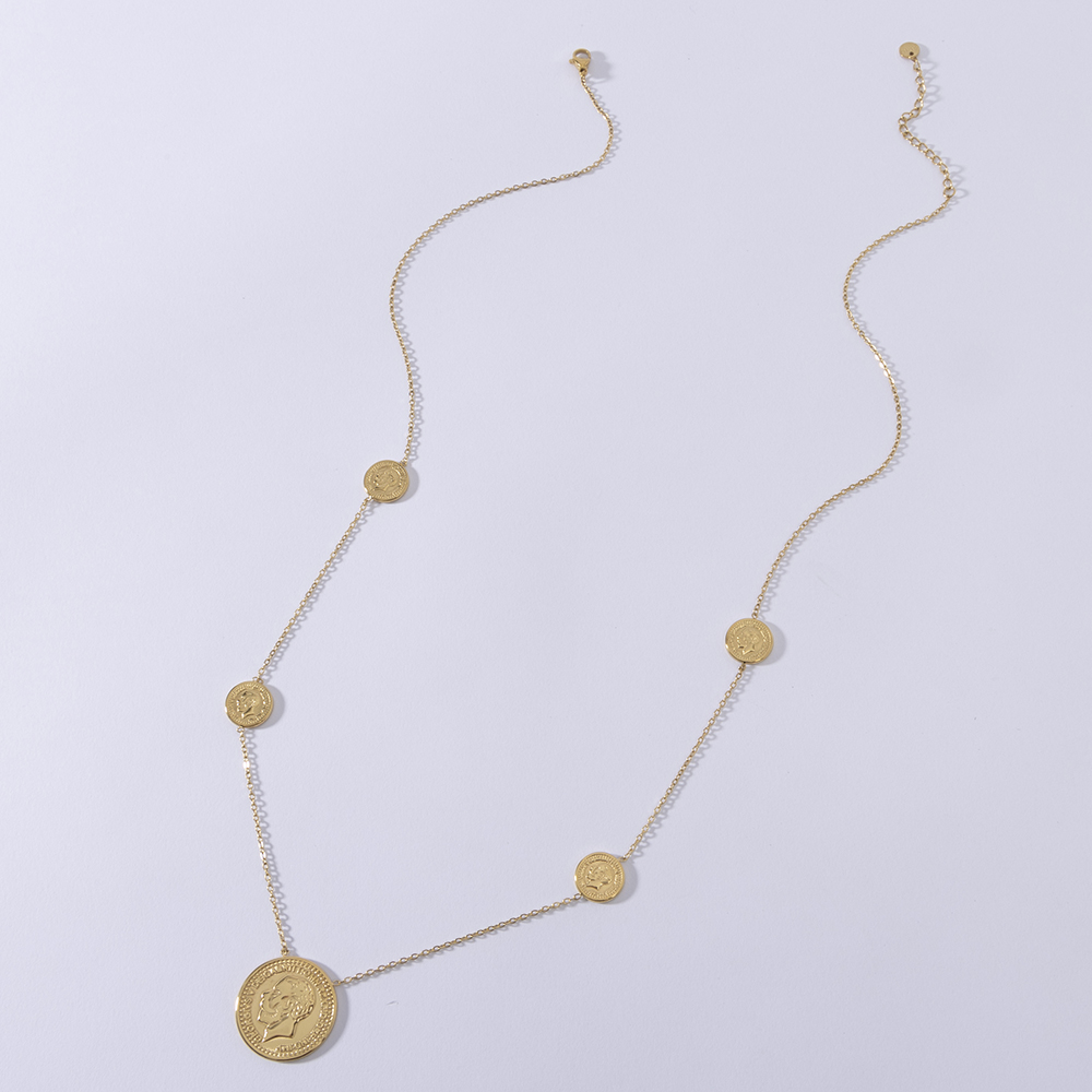 LUIZADA Colar de design elegan - Coin Necklace Delicate avaliação e preço