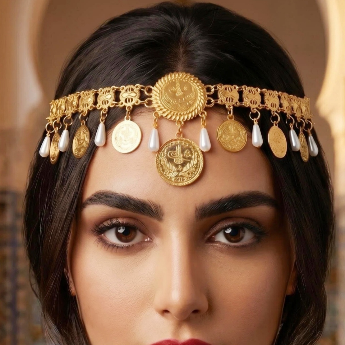 Joia de cabeça curda, corrente - Women'S Egyptian Accessories avaliação e preço