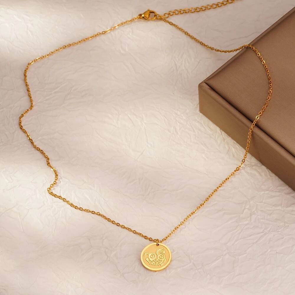Moda feminina de aço inoxidáve - Coin Necklace Delicate avaliação e preço