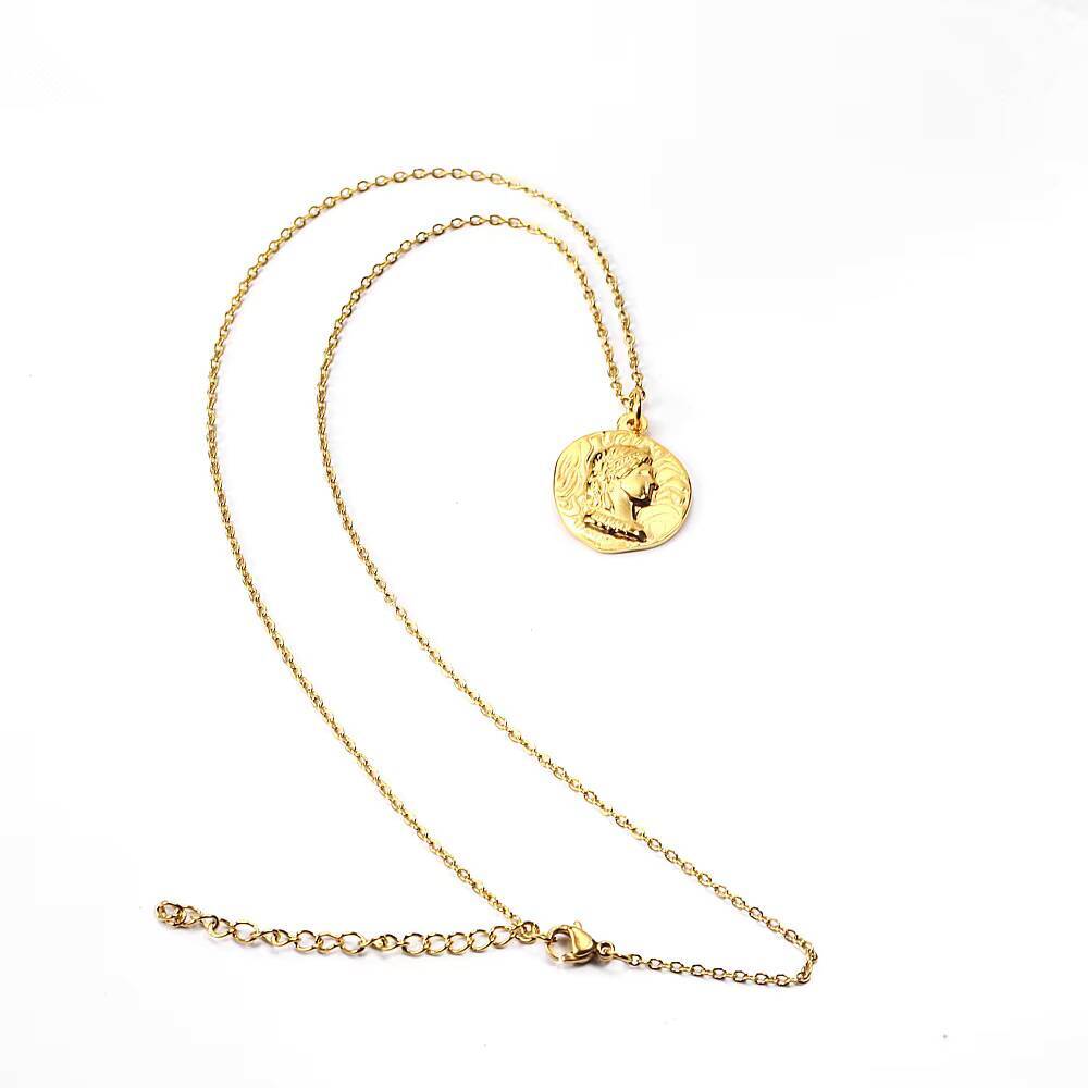 Aço inoxidável banhado a ouro  - Coin Necklace Delicate avaliação e preço