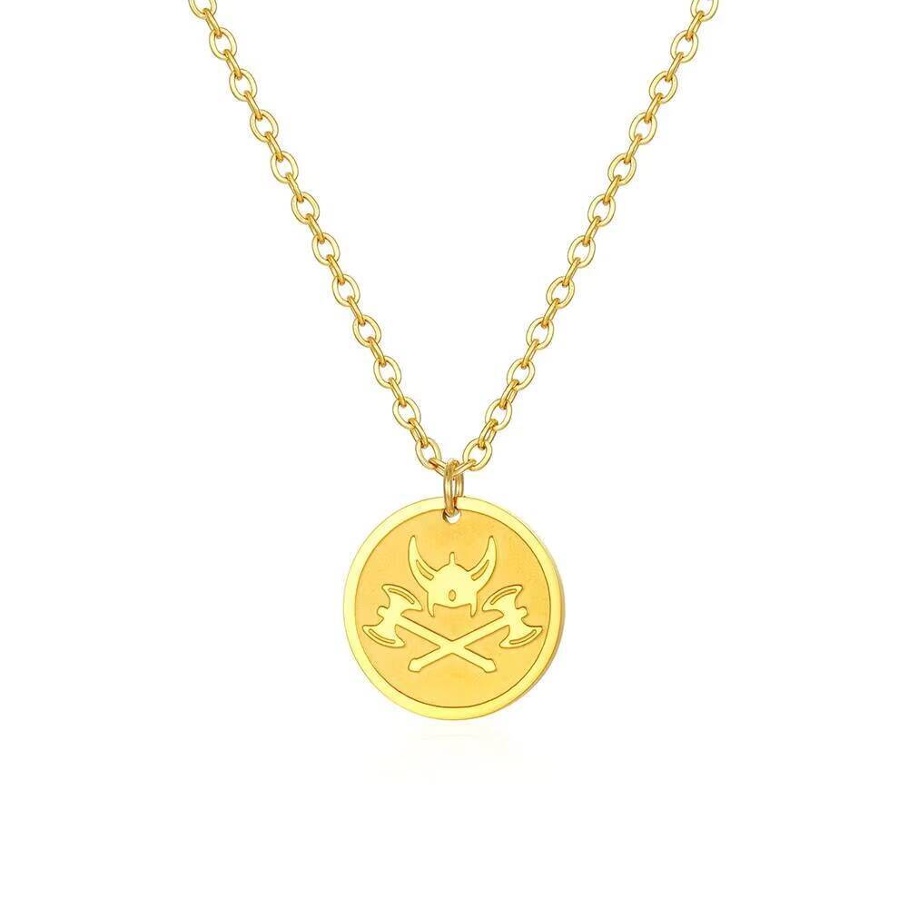 Banhado a ouro viking machado  - Coin Necklace Delicate avaliação e preço