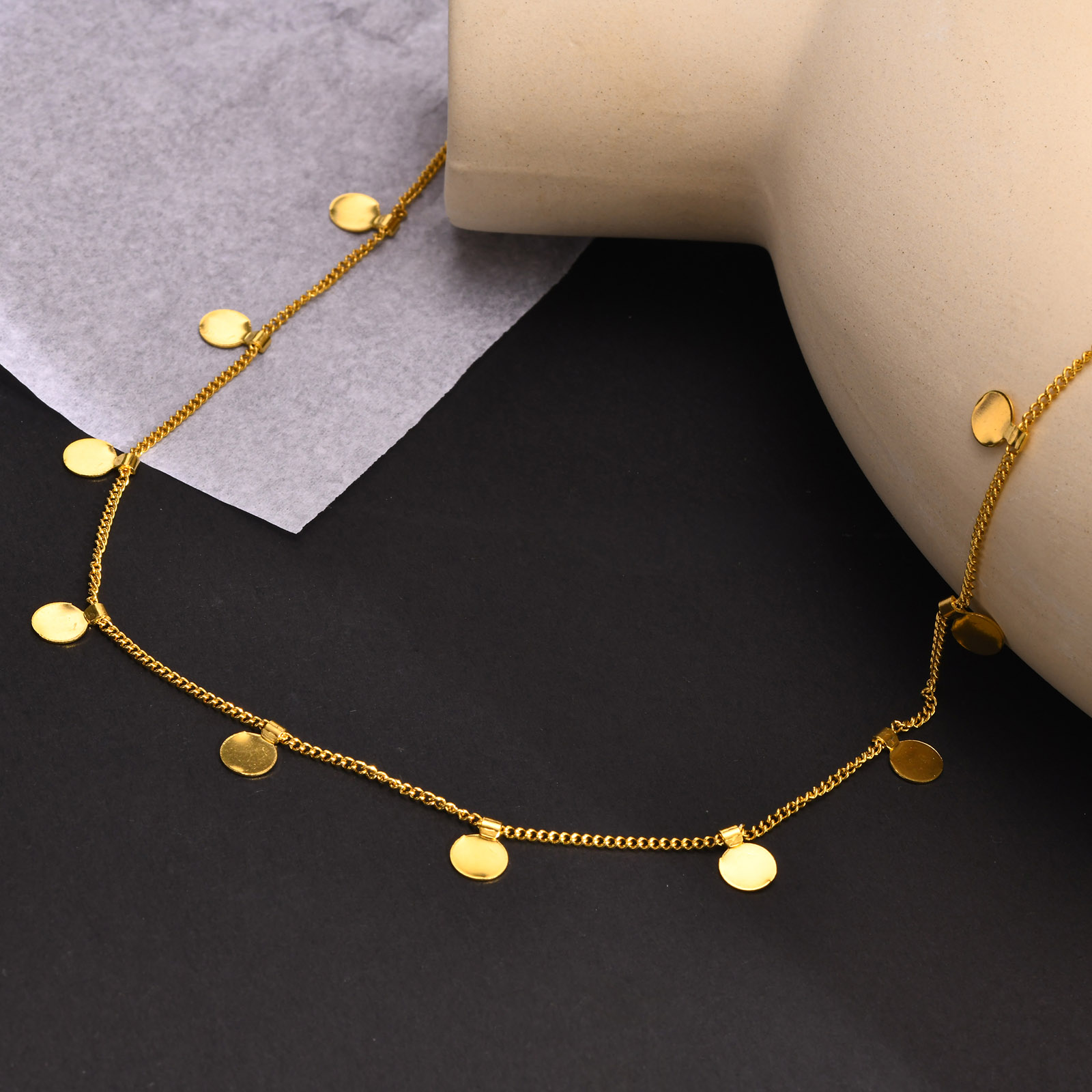 Colar delicado de disco de múl - Coin Necklace Delicate avaliação e preço